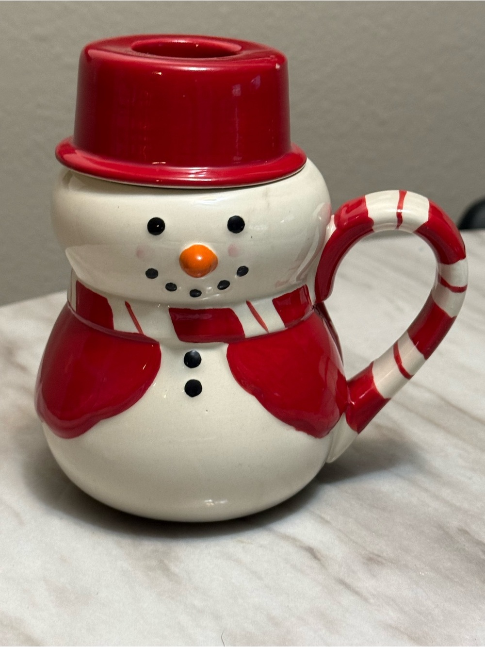 Snowman Figural Mug w/ Lid 10 fl oz Century brand ceramic